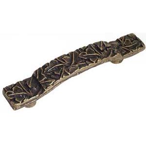 Emenee OR264-ABB Premier Collection Flowered Handle 4-1/4 inch x 3/4 inch in Antique Bright Brass Bloom Series